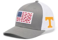 Men's Columbia Gray Tennessee Volunteers Fish Flag Flex Hat