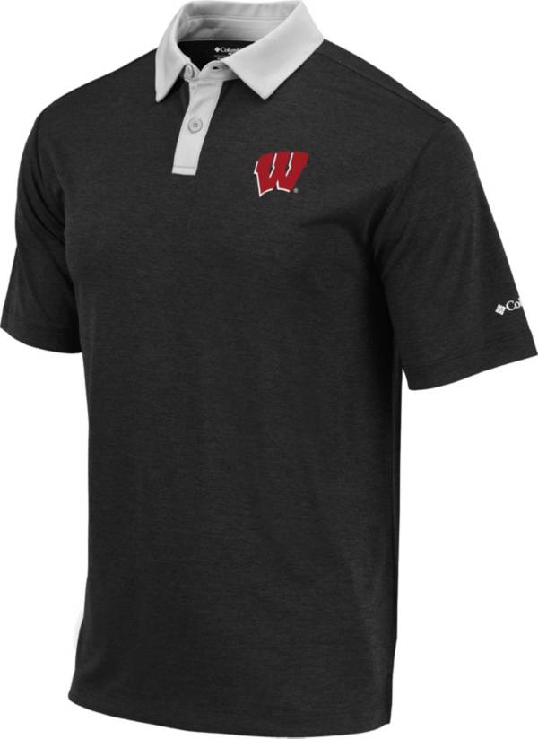 Columbia Men's Wisconsin Badgers Omni-Wick Range Performance Black Polo | Dick's Sporting Goods