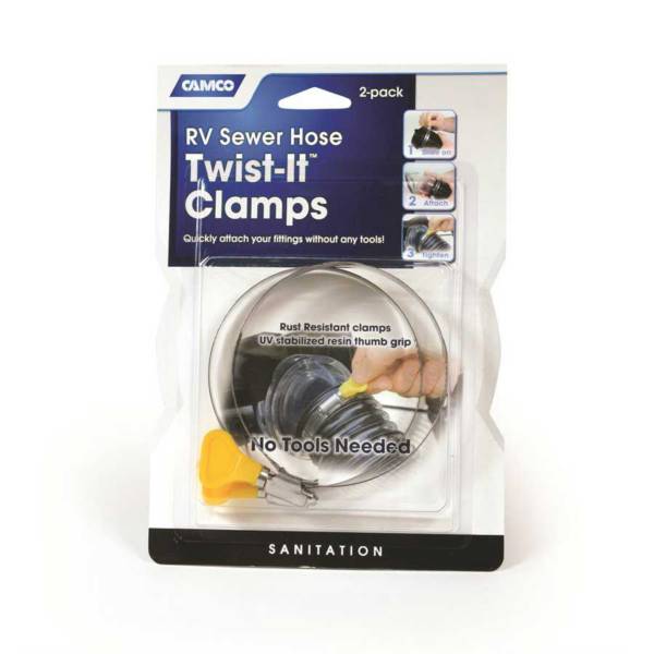 Camco RV Sewer Hose Twist-It Clamps product image