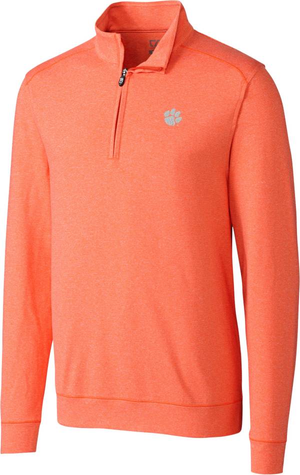 Cutter & Buck Men's Clemson Tigers Orange Shoreline Half-Zip Shirt