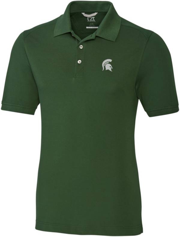 Cutter & Buck Men's Michigan State Spartans Green Advantage Long Sleeve Polo product image