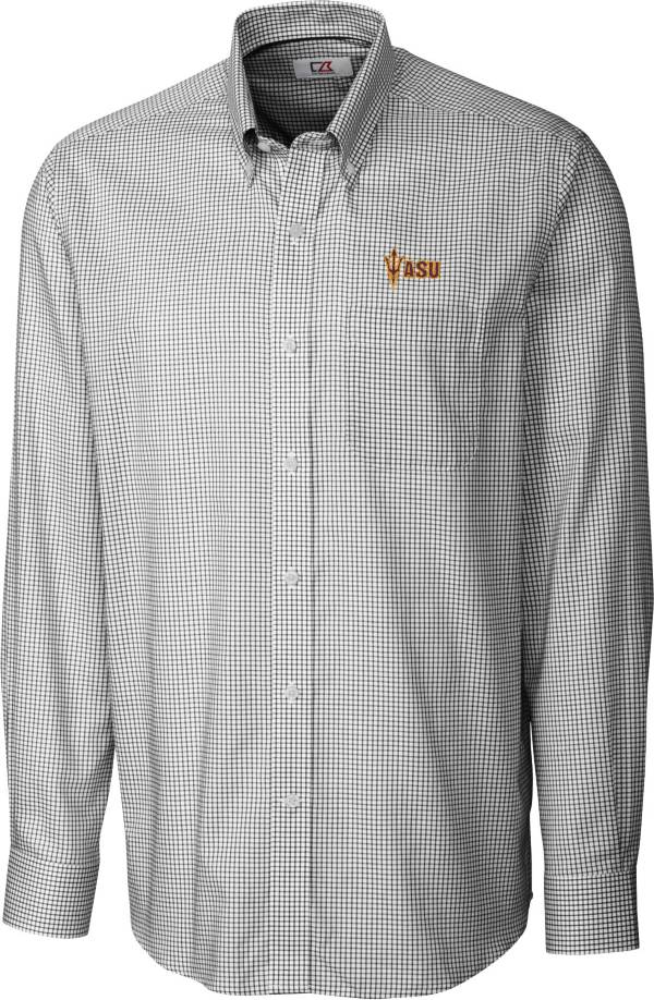 Cutter & Buck Men's Arizona State Sun Devils Epic Long Sleeve Button-Down Black Shirt product image