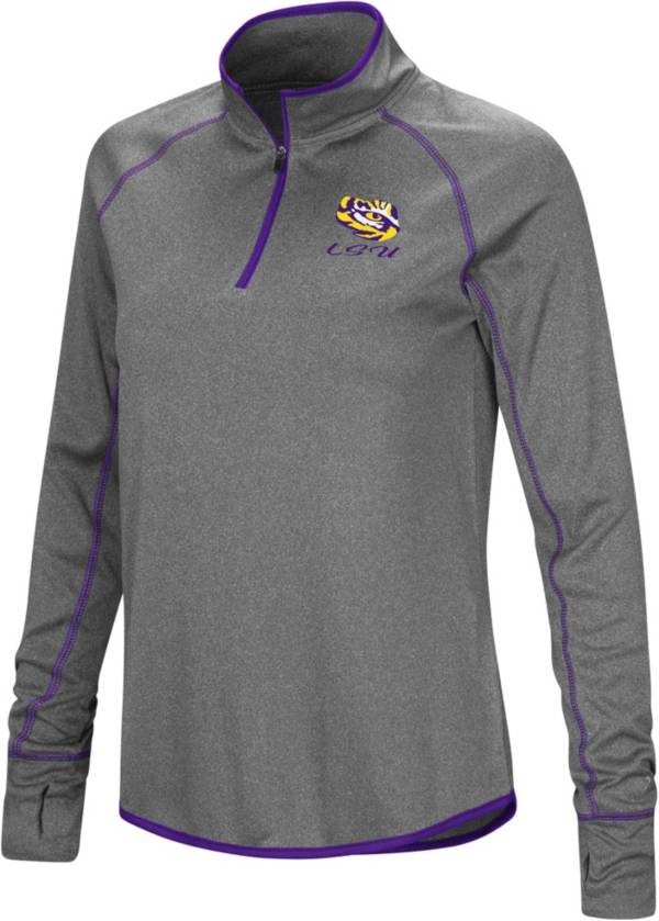 Colosseum Women's LSU Tigers Charcoal Stingray Quarter-Zip Shirt product image