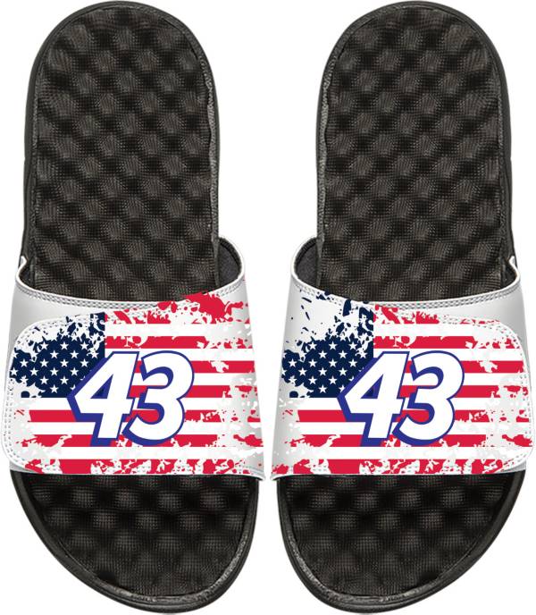 ISlide Adult Bubba Wallace #43 Flag Sandals