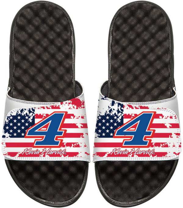 ISlide Adult Kevin Harvick #4 Flag Sandals