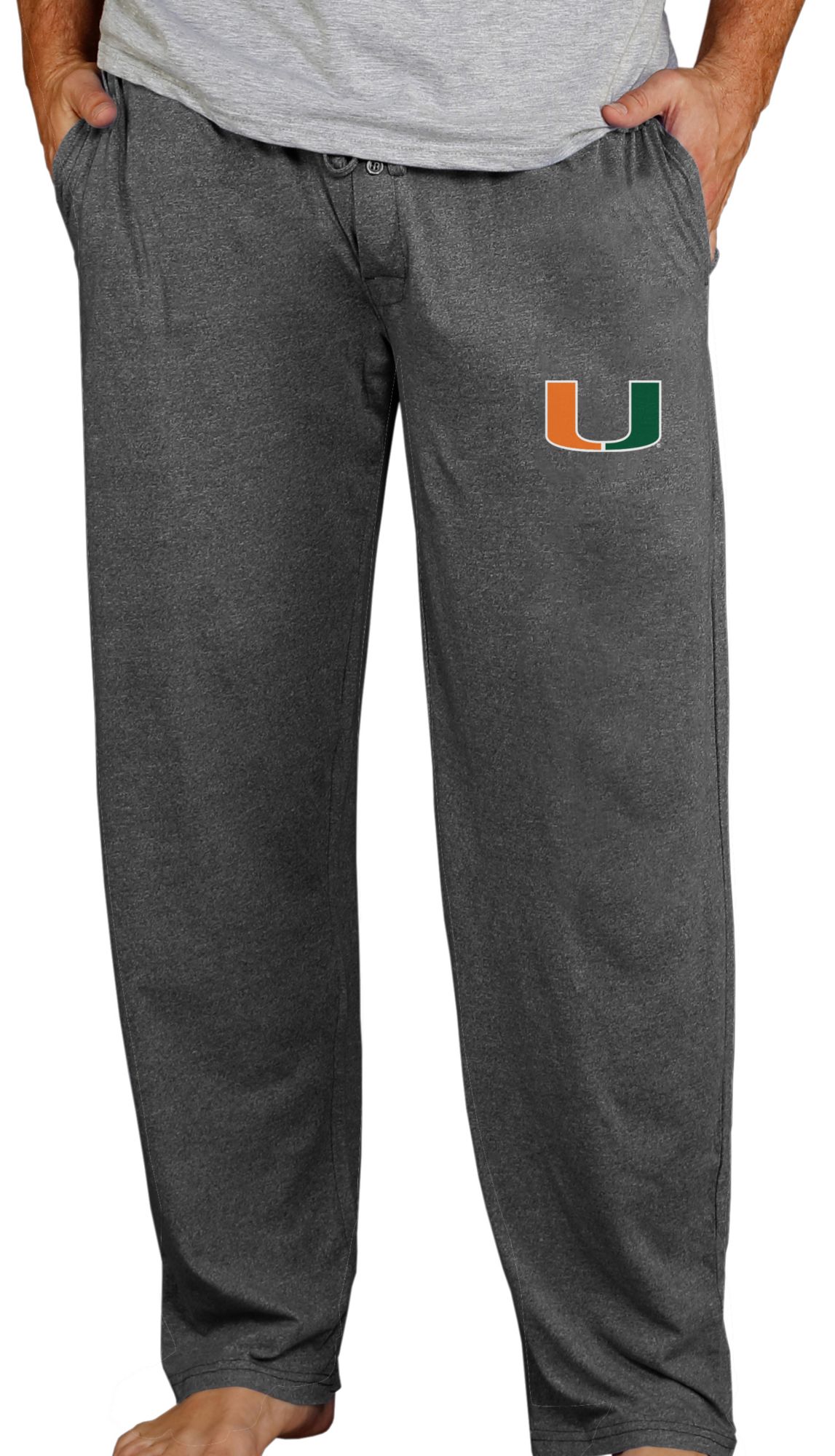 Concepts Sport Men's Miami Hurricanes Charcoal Quest Pants