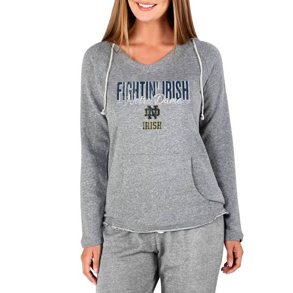 Concepts Sport Women's Notre Dame Fighting Irish Mainstream Grey Terry Pullover Hoodie