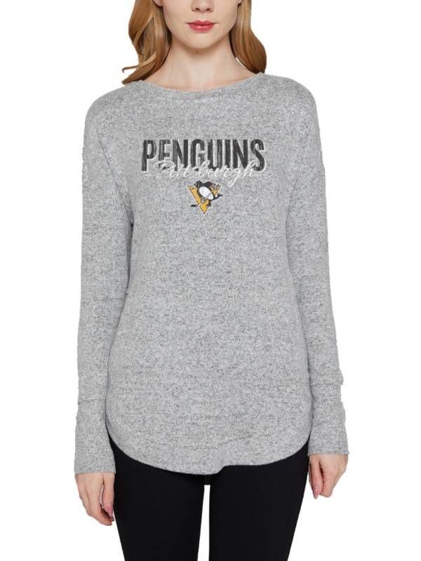 Concepts Sports Women's Pittsburgh Penguins Grey Venture Long Sleeve T-Shirt