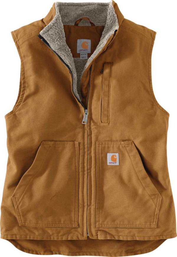 Carhartt Womens Relaxed Fit Washed Duck Sherpa Lined Vest Field And Stream