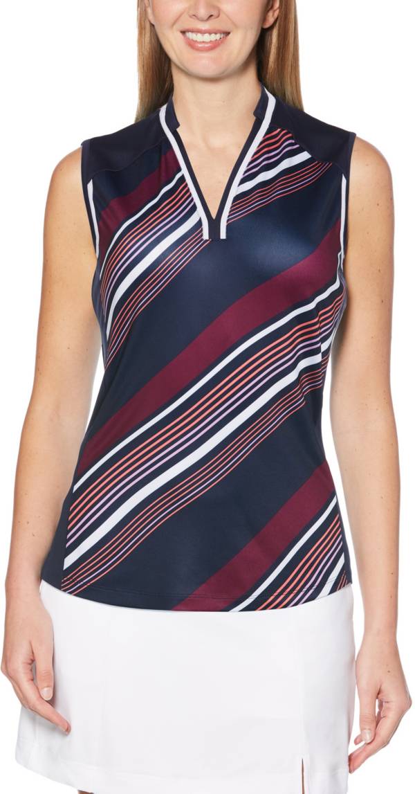 Callaway Women's Bias Stripe Sleeveless Golf Polo