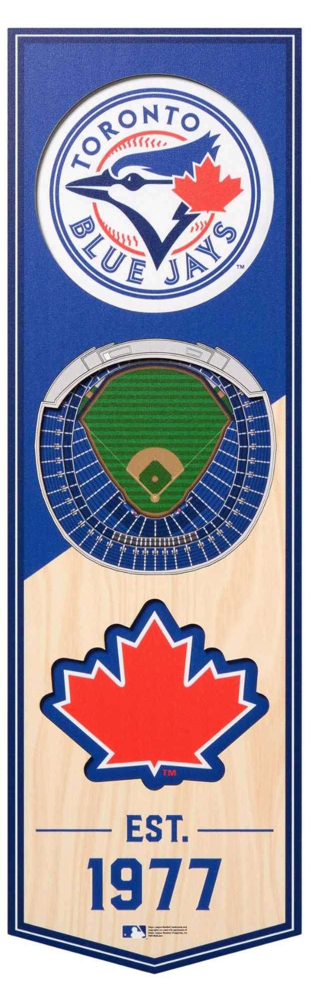 YouTheFan Toronto Blue Jays 6''x19'' 3-D Banner product image