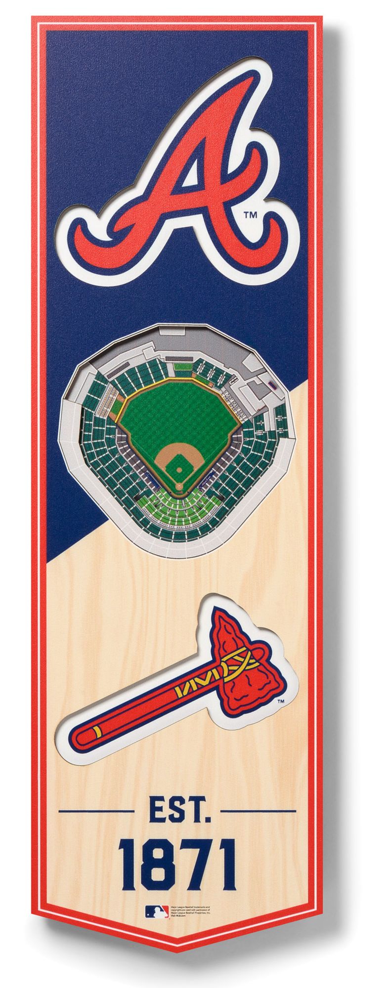 YouTheFan Atlanta Braves 6''x19'' 3-D Banner product image
