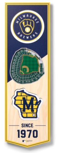 MLB Milwaukee Brewers 6x19 Stadium 3D View Banner