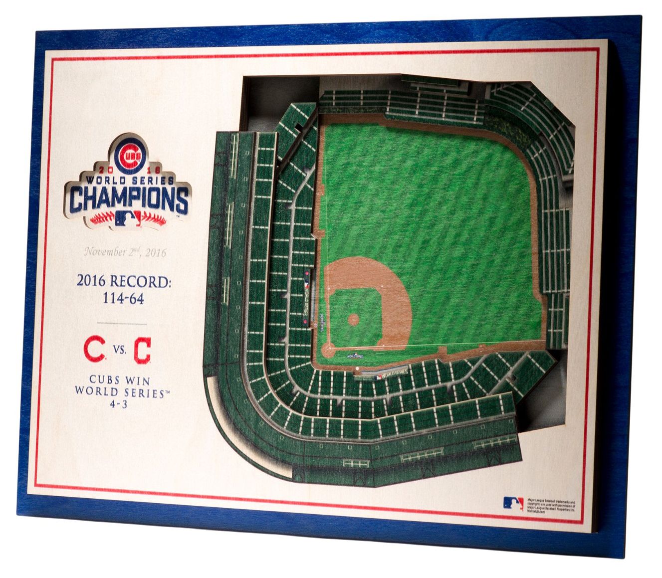 YouTheFan Chicago Cubs World Series Champions 5-Layer StadiumViews 3D Wall Art product image