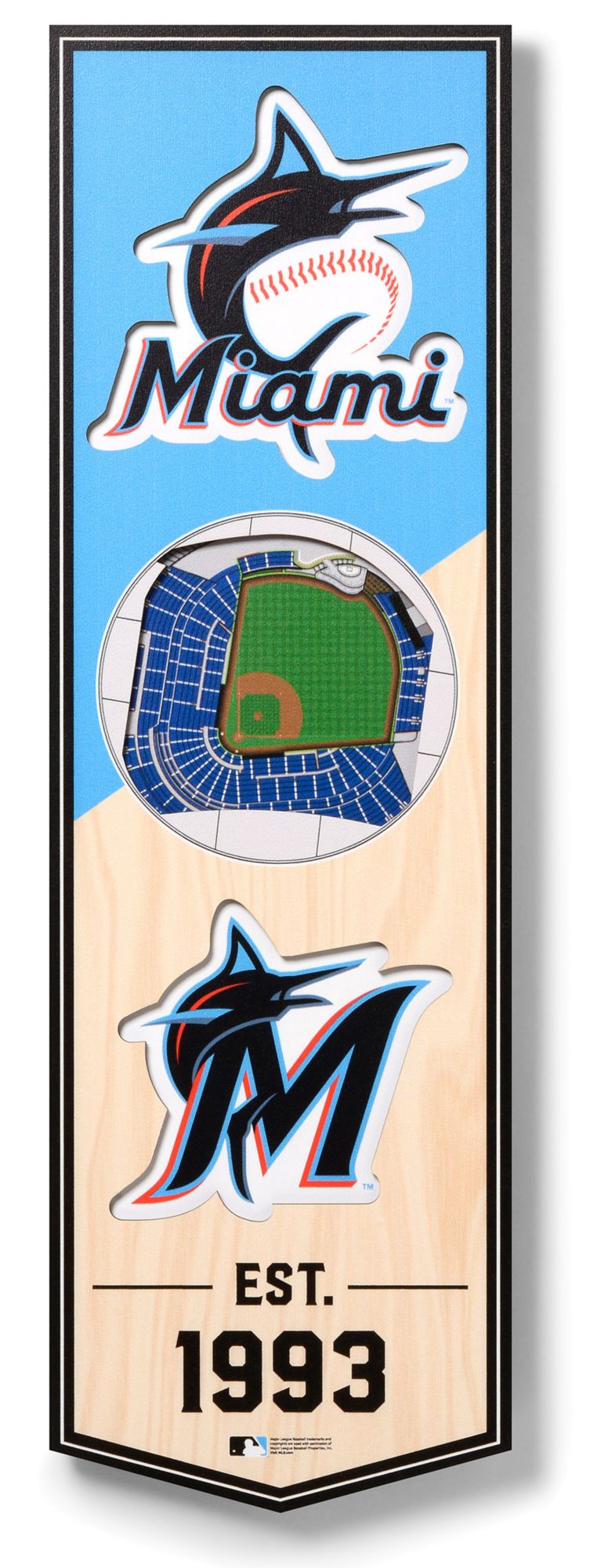 You The Fan Miami Marlins 6''x19'' 3-D Banner