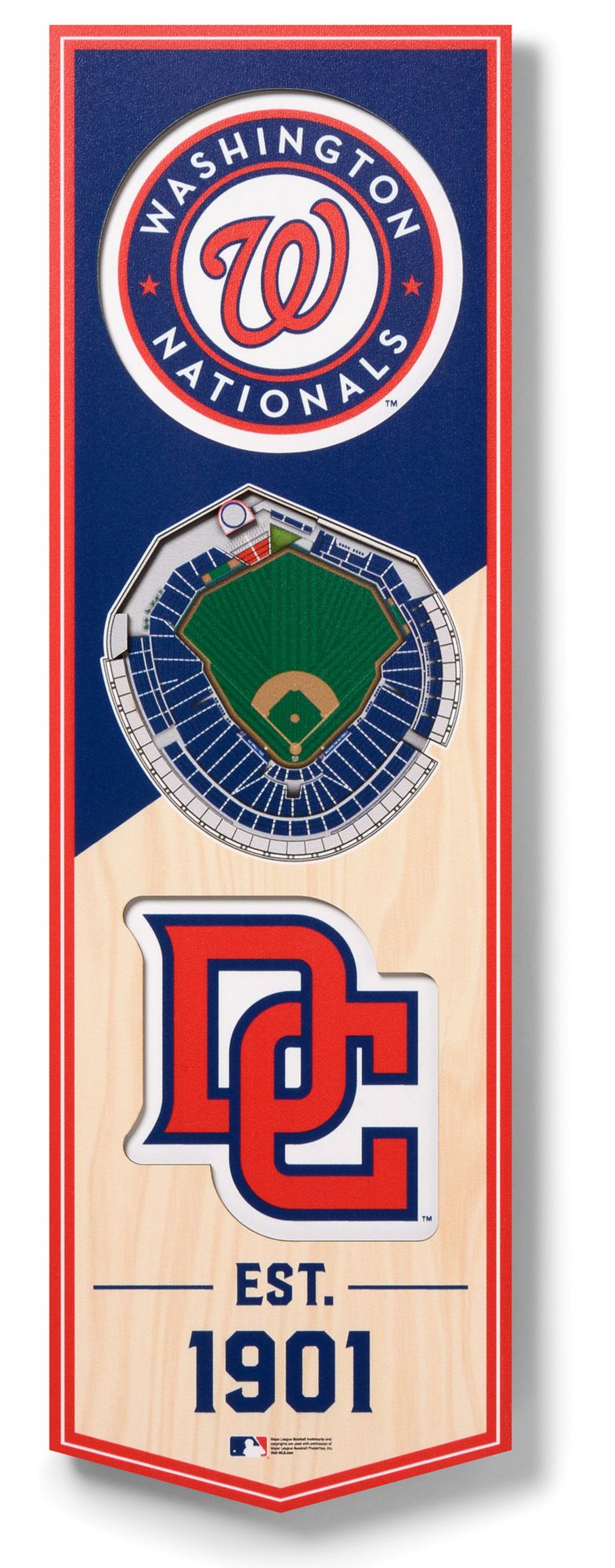 YouTheFan Washington Nationals 6''x19'' 3-D Banner product image