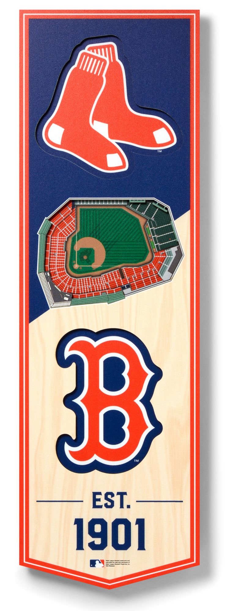 YouTheFan Boston Red Sox 6''x19'' 3-D Banner product image