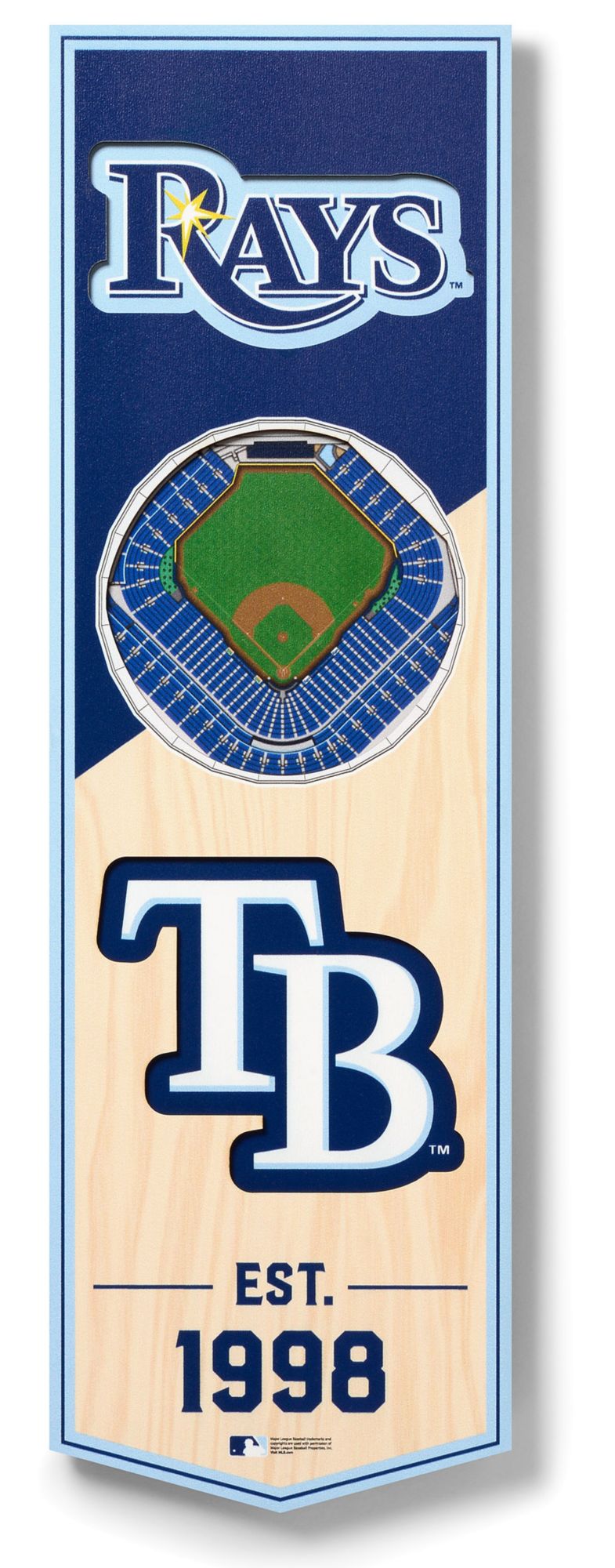 YouTheFan Tampa Bay Rays 6''x19'' 3-D Banner product image