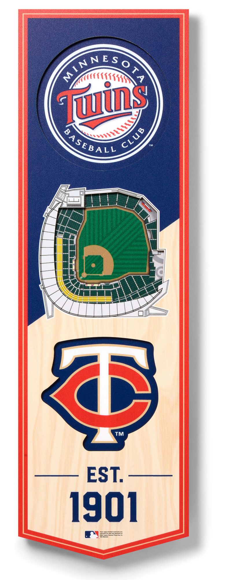 YouTheFan Minnesota Twins 6''x19'' 3-D Banner product image