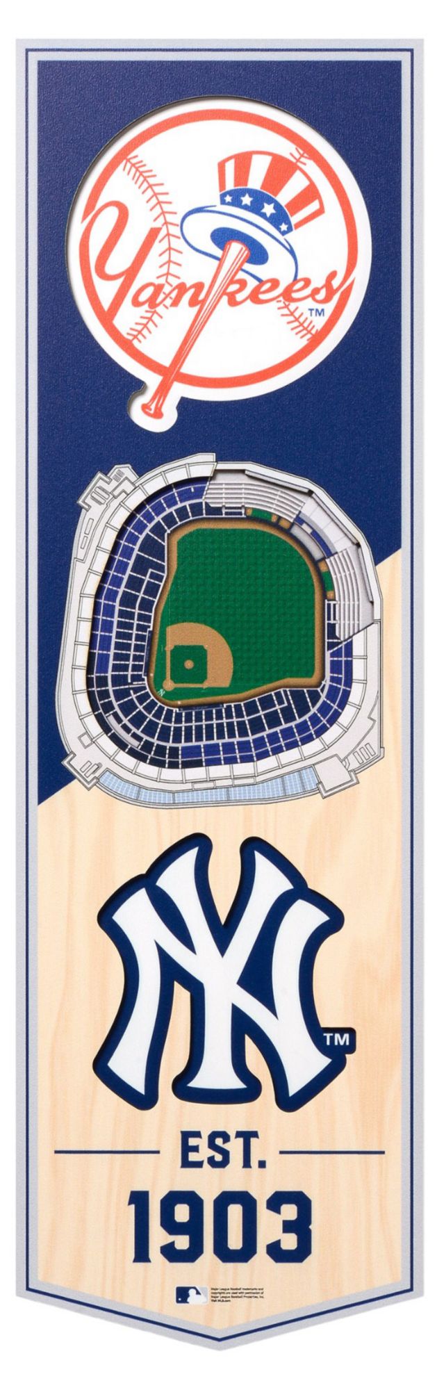 YouTheFan New York Yankees 6''x19'' 3-D Banner product image