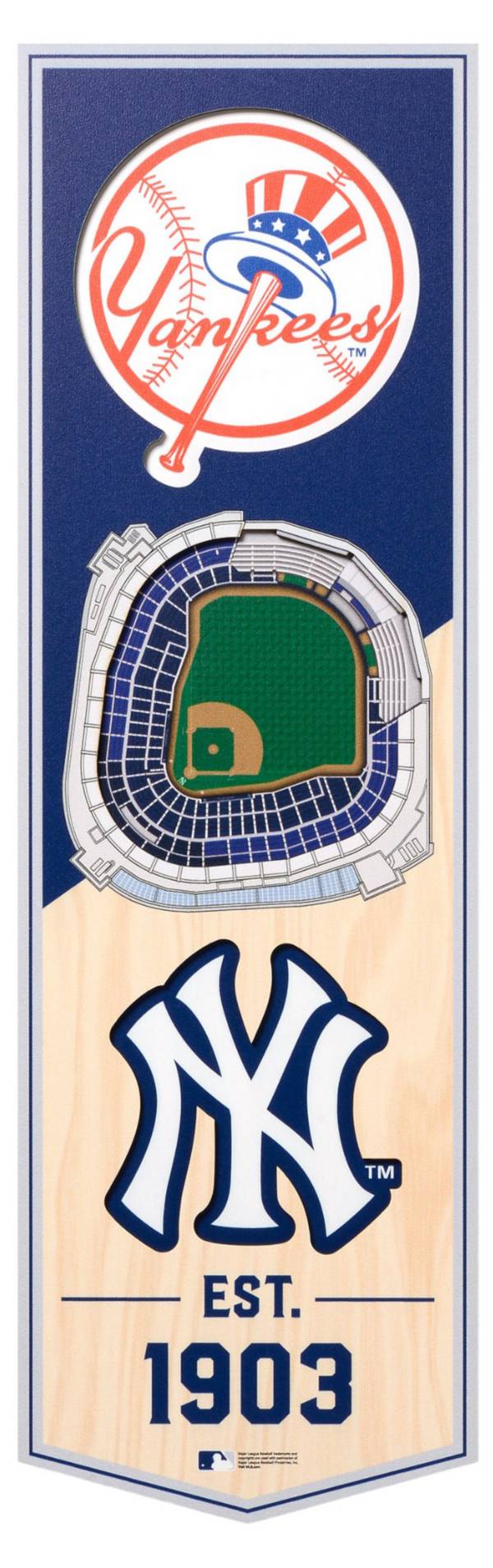 You The Fan New York Yankees 6''x19'' 3D Banner Dick's Sporting Goods