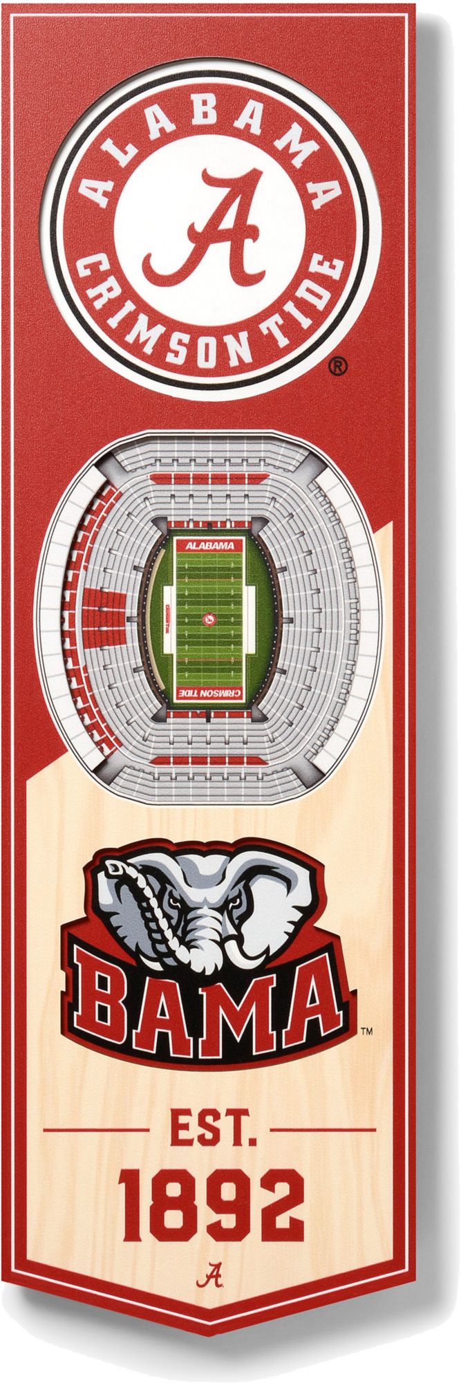 YouTheFan Alabama Crimson Tide 6"x19" 3-D Banner product image