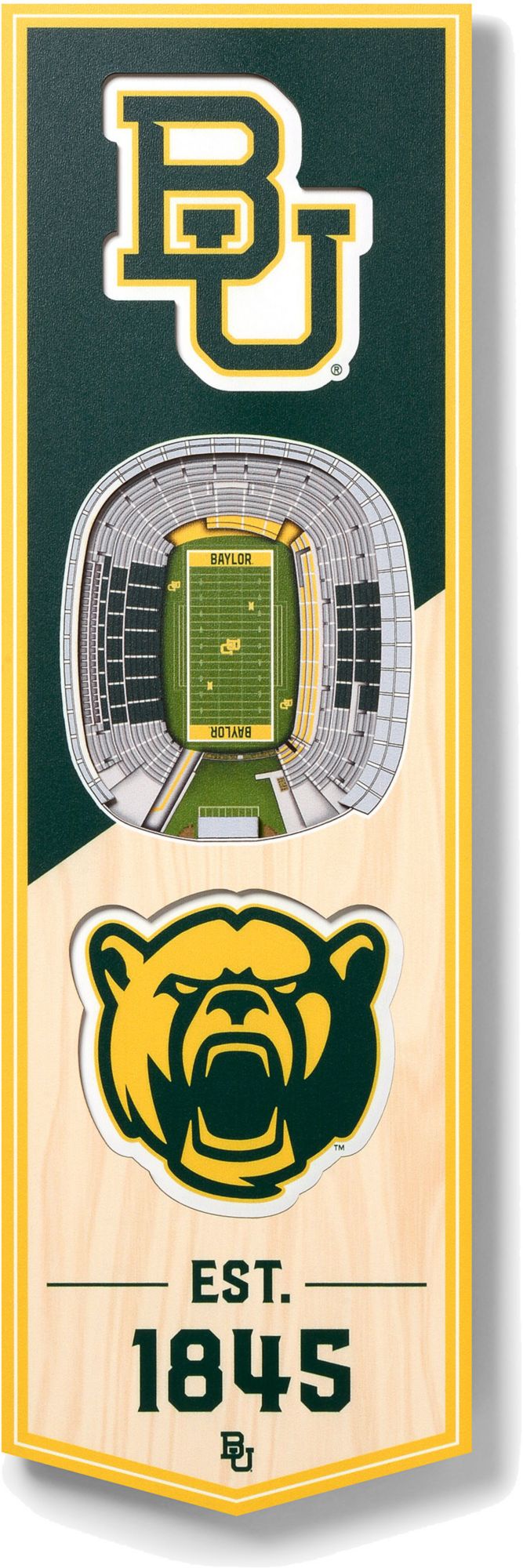 YouTheFan Baylor Bears 6"x19" 3-D Banner product image