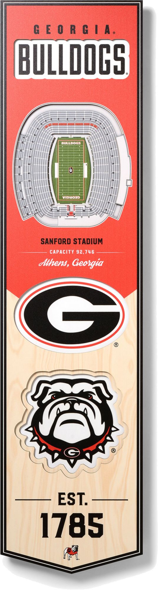 You The Fan Georgia Bulldogs 8"x32" 3-D Banner