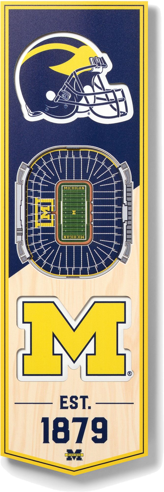 You The Fan Michigan Wolverines 6"x19" 3-D Banner