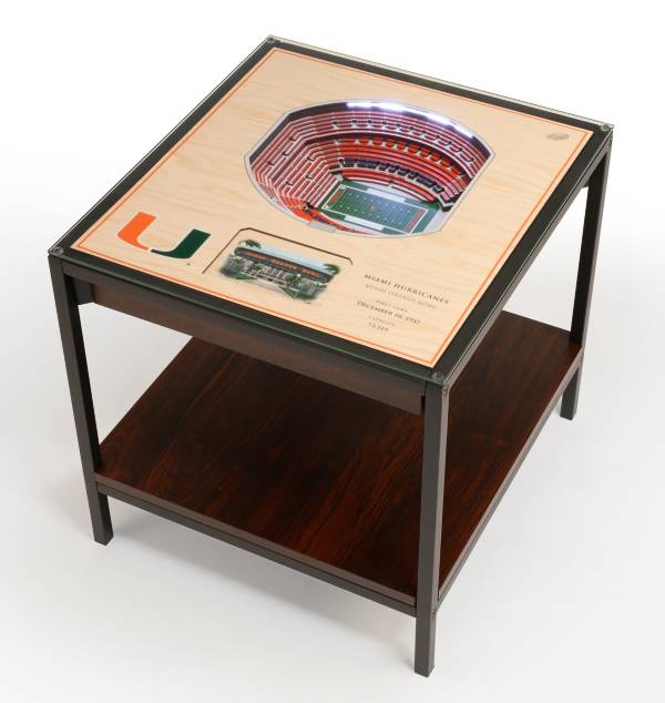 You The Fan Miami Hurricanes 25-Layer StadiumViews Lighted End Table product image