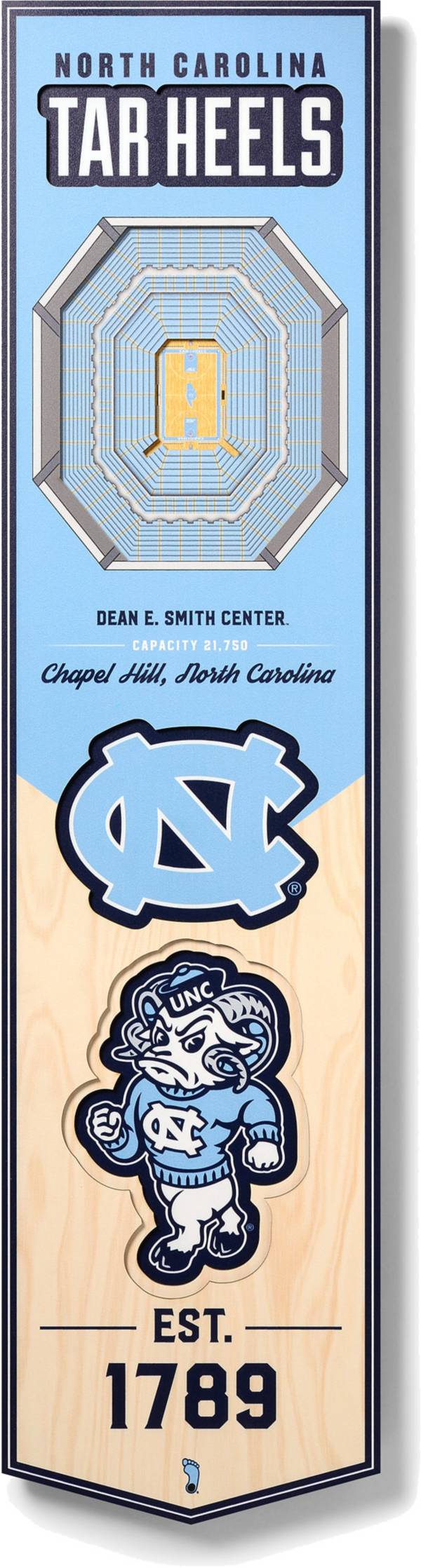 You The Fan North Carolina Tar Heels 8"x32" 3-D Banner product image