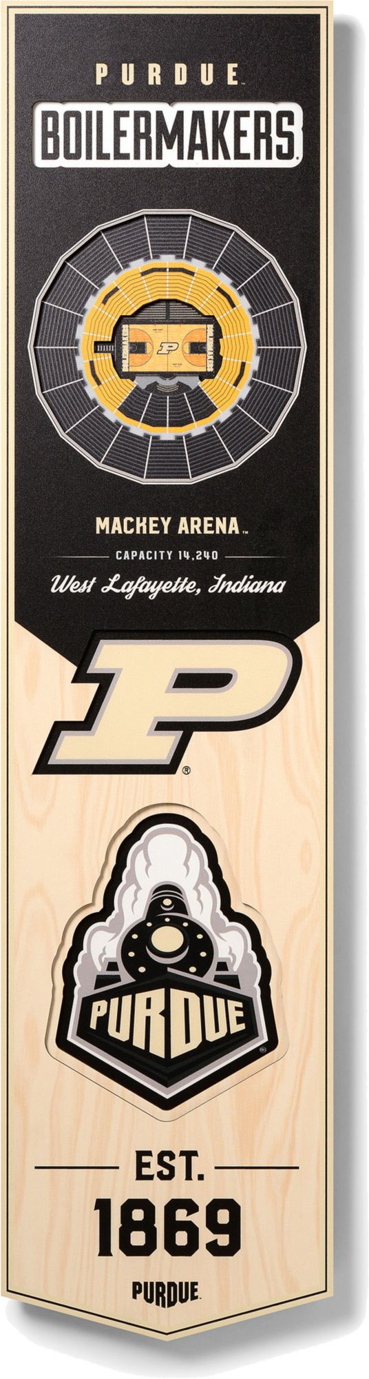 YouTheFan Purdue Boilermakers 8"x32" 3-D Banner product image