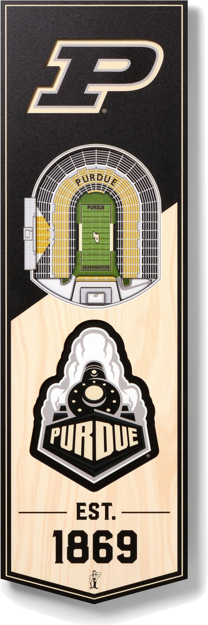 YouTheFan Purdue Boilermakers 6"x19" 3-D Banner product image