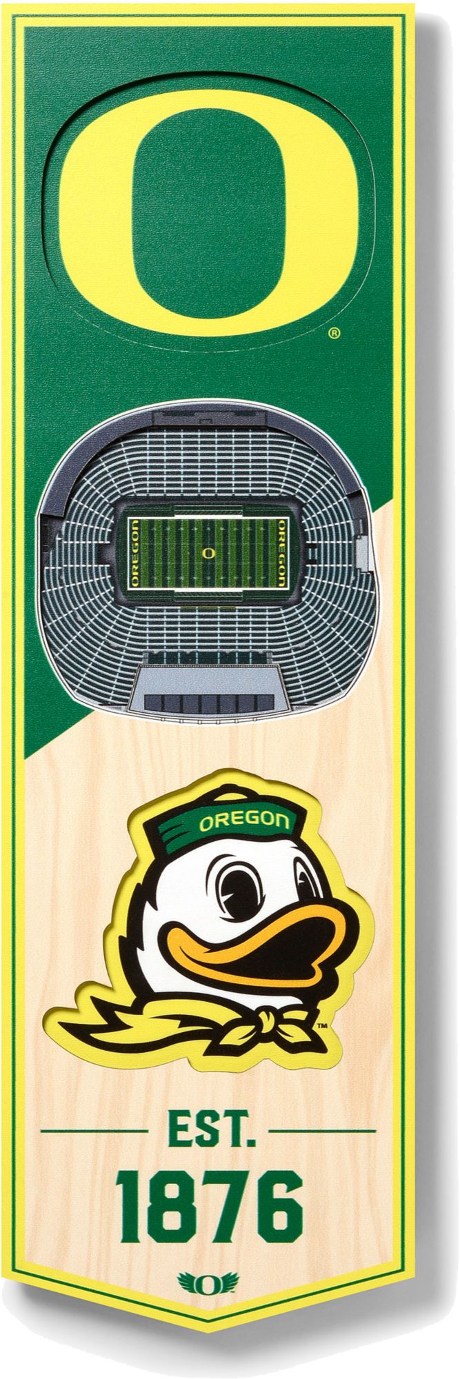 YouTheFan Oregon Ducks 6"x19" 3-D Banner product image