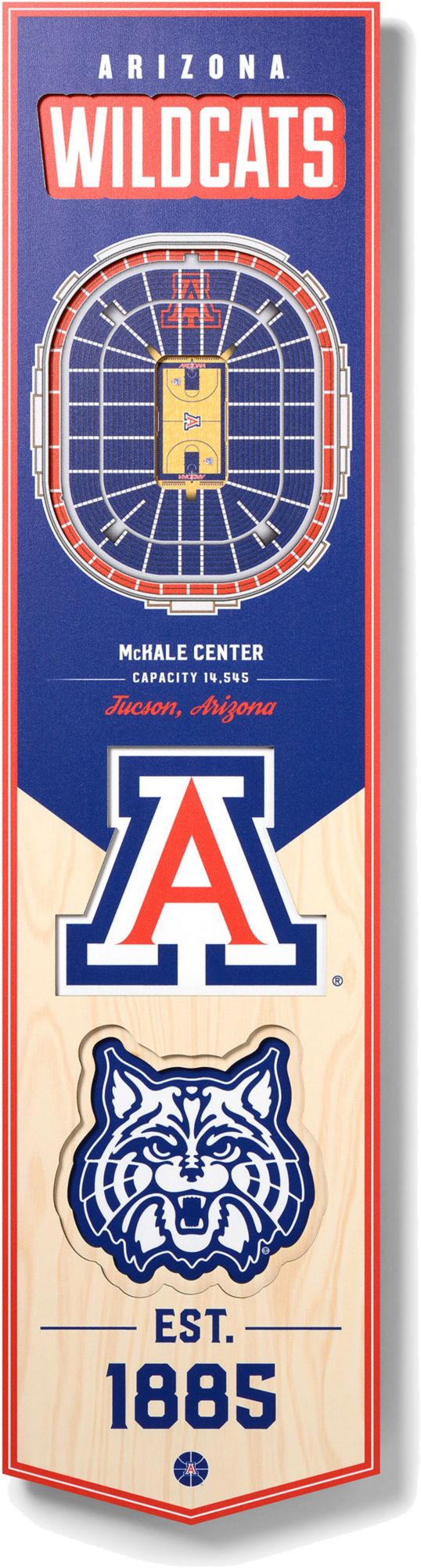 YouTheFan Arizona Wildcats 8"x32" 3-D Banner product image