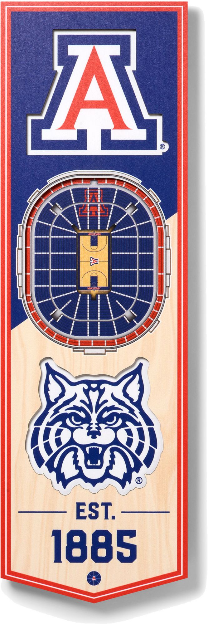 YouTheFan Arizona Wildcats 6"x19" 3-D Banner product image