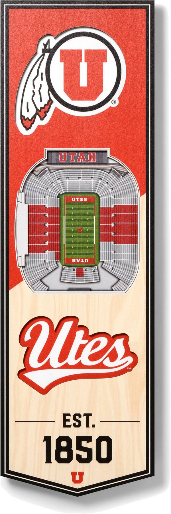 You The Fan Utah Utes 6"x19" 3-D Banner product image