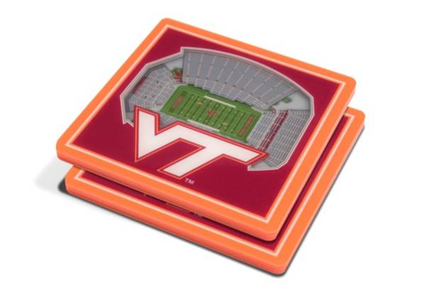 You the Fan Virginia Tech Hokies Stadium View Coaster Set