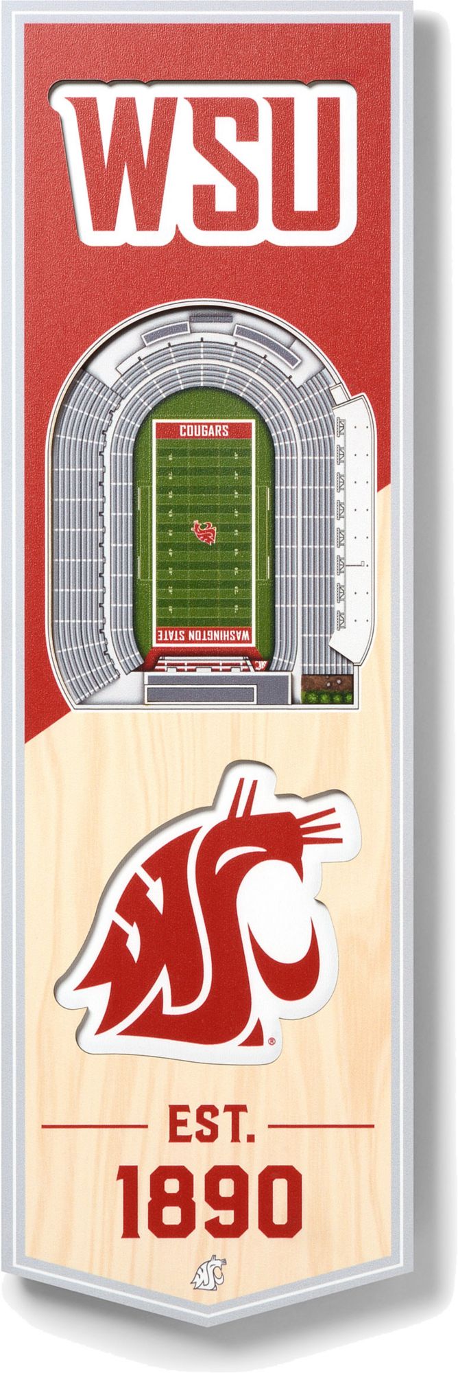 YouTheFan Washington State Cougars 6"x19" 3-D Banner product image