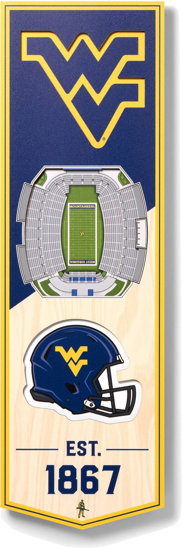 You The Fan West Virginia Mountaineers 6"x19" 3-D Banner product image