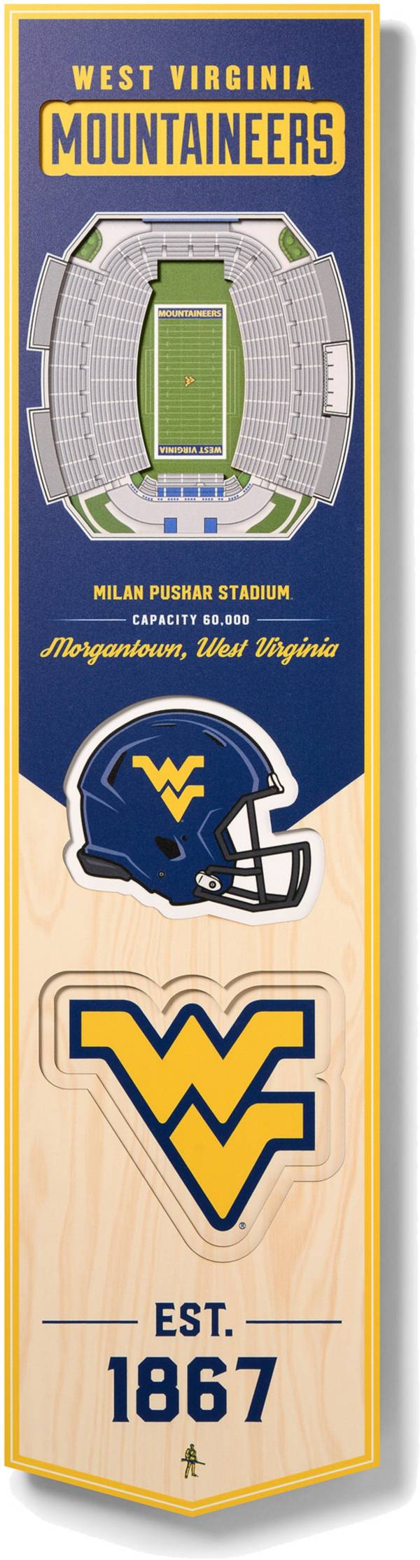 You The Fan West Virginia Mountaineers 8"x32" 3-D Banner product image