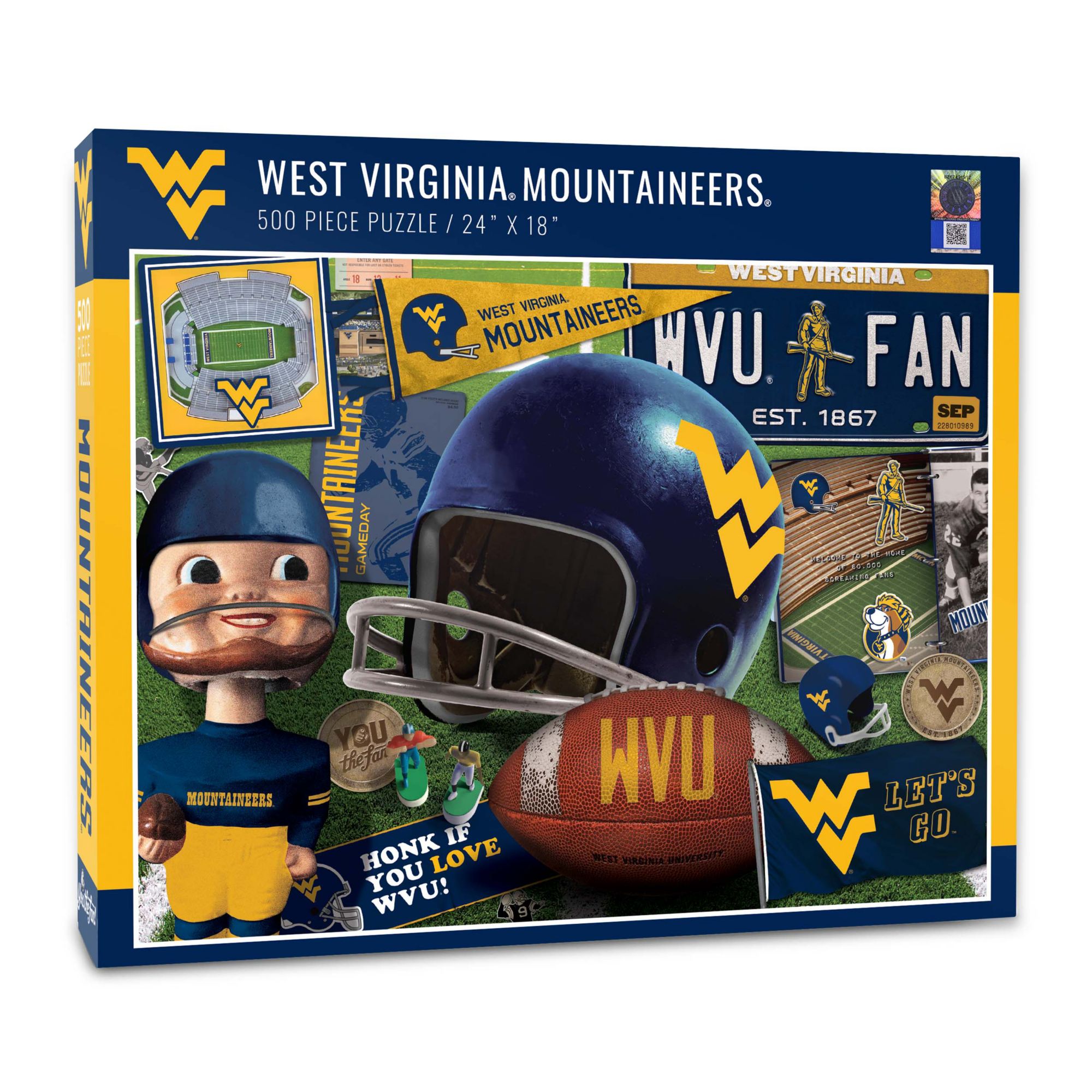 YouTheFan West Virginia Mountaineers Retro Series 500-Piece Puzzle product image