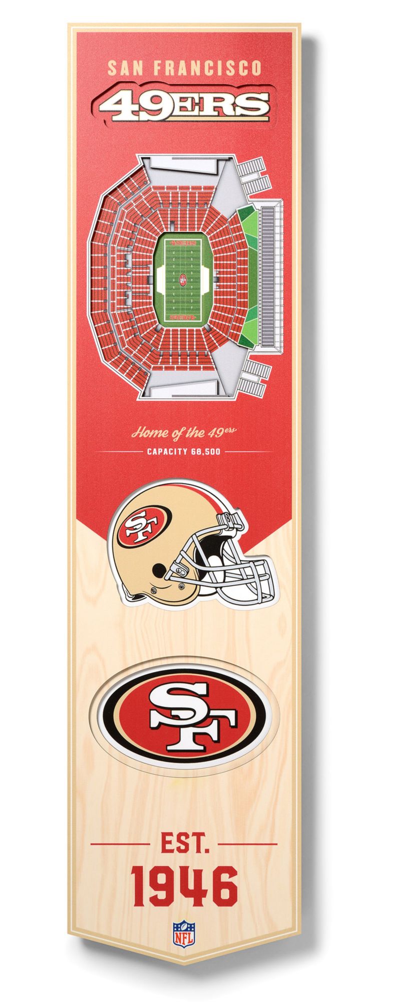 YouTheFan San Francisco 49ers 8''x32'' 3-D Banner product image