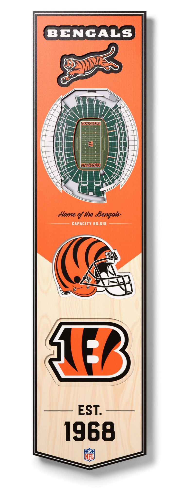 YouTheFan Cincinnati Bengals 8''x32'' 3-D Banner product image