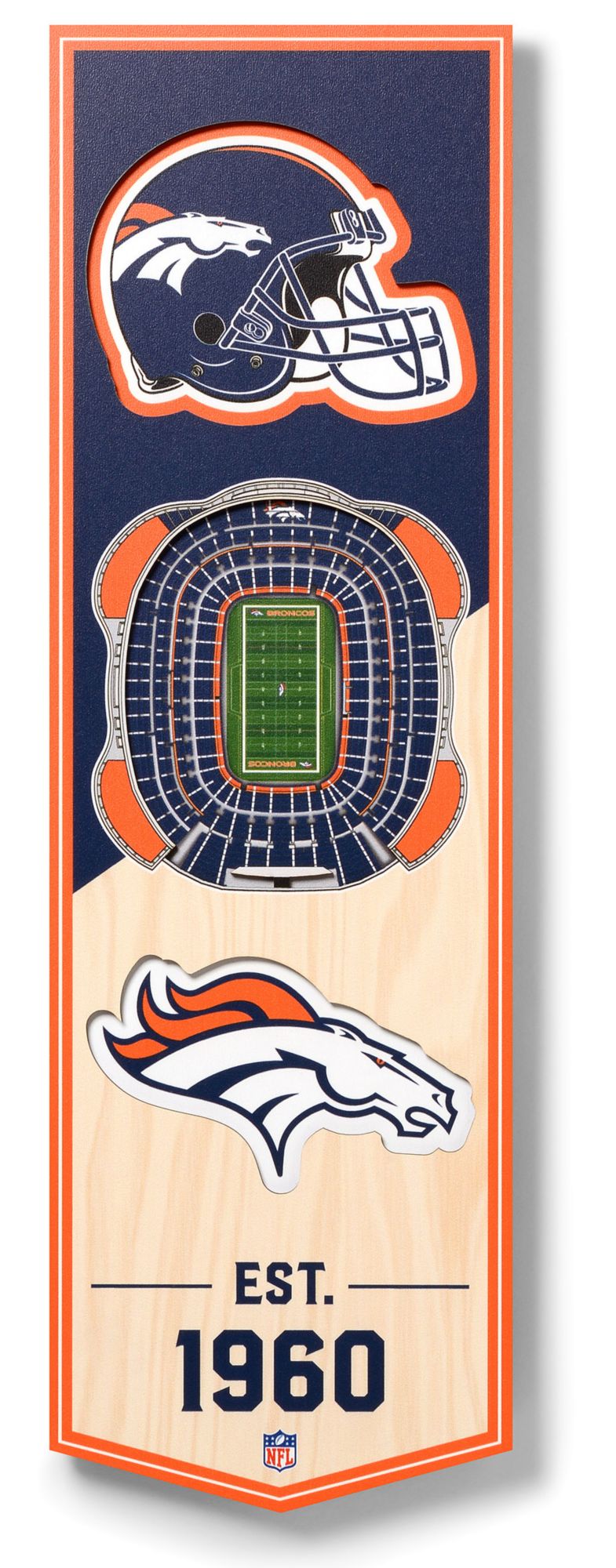 YouTheFan Denver Broncos 6''x19'' 3-D Banner product image