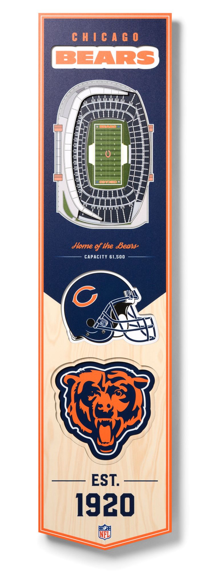 YouTheFan Chicago Bears 8''x32'' 3-D Banner product image