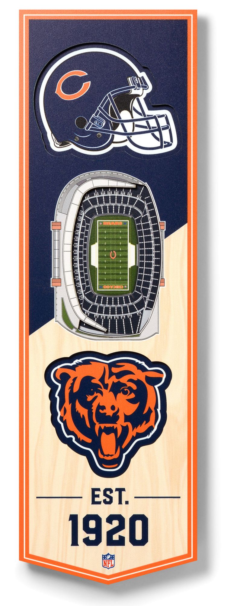 YouTheFan Chicago Bears 6''x19'' 3-D Banner product image