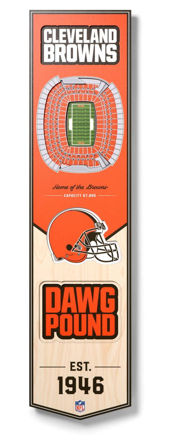 YouTheFan NFL Cleveland Browns 8 in. x 32 in. Wooden 3D Stadium