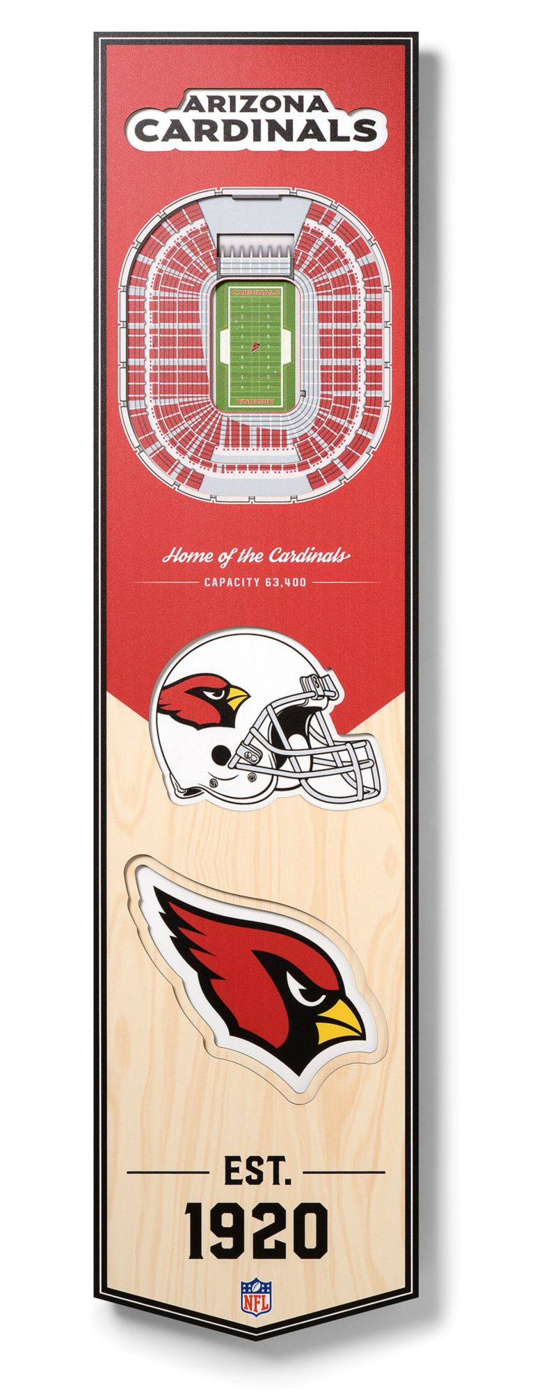 YouTheFan Arizona Cardinals 8''x32'' 3-D Banner product image