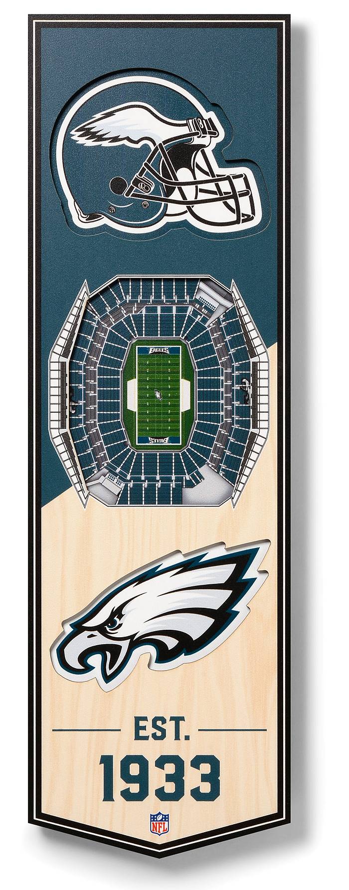 YouTheFan 954132 6 x 19 in. NFL Philadelphia Eagles 3D Stadium Banner - Lincoln Financial Field
